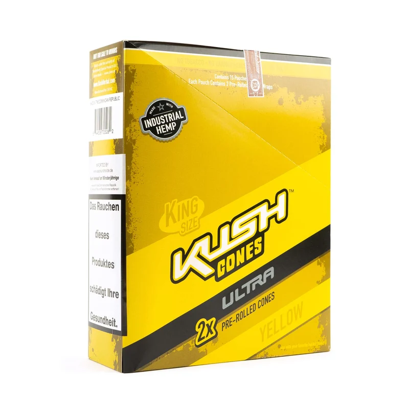KUSH Ultra Herbal Cones yellow, Lemonade, Inhalt: 2 Stück
