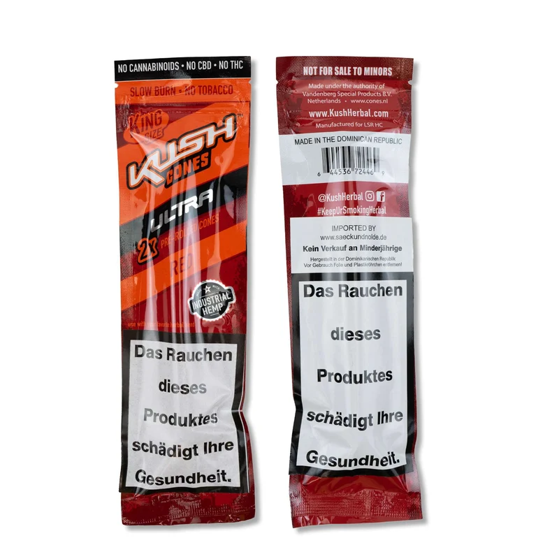 KUSH Ultra Herbal Cones red, Sweet, Inhalt: 2 Stück