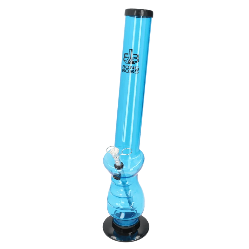 Bong Boss Acrylbong blau, H.45cm, Ø5cm, Metallchillum