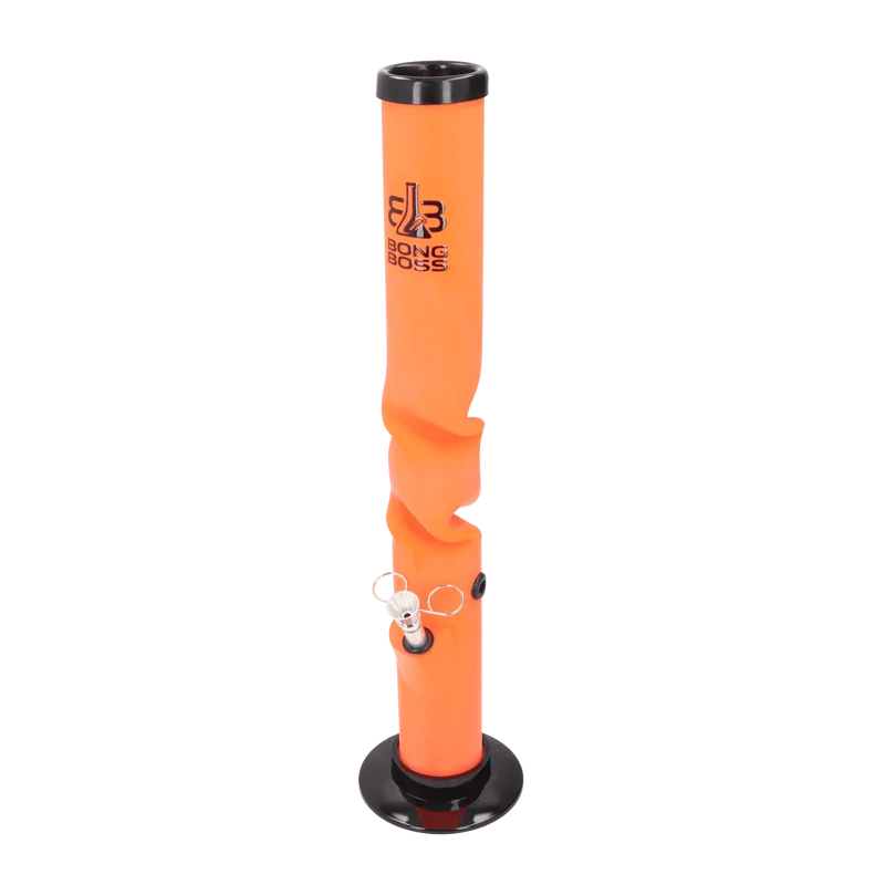 Bong Boss Acrylbong neonfarben, H.42cm, Ø5cm, Metallchillum