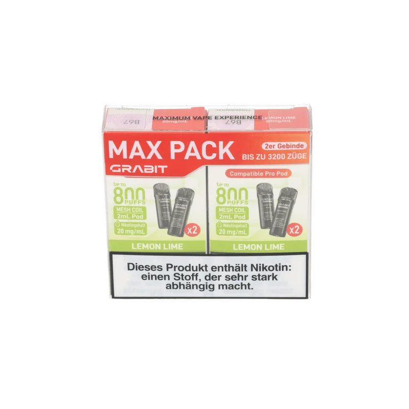 GRABIT Pod lemon lime 4x/20mg/ml/Pod kompatibel