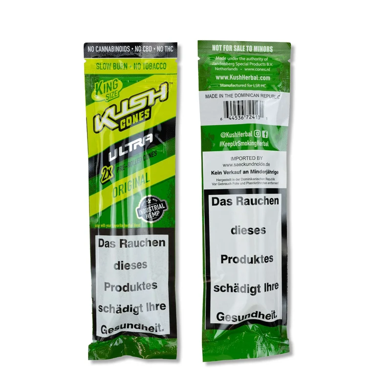 KUSH Ultra Herbal Cones original, Green, Inhalt: 2 Stück