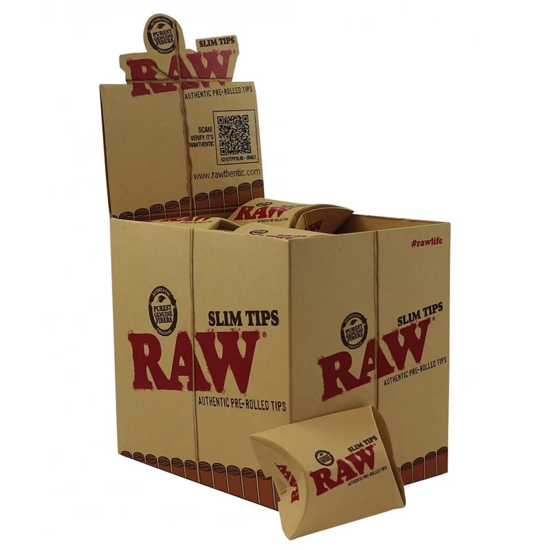 Raw Tips Prerolled Slim (Display à 20 Schachteln)