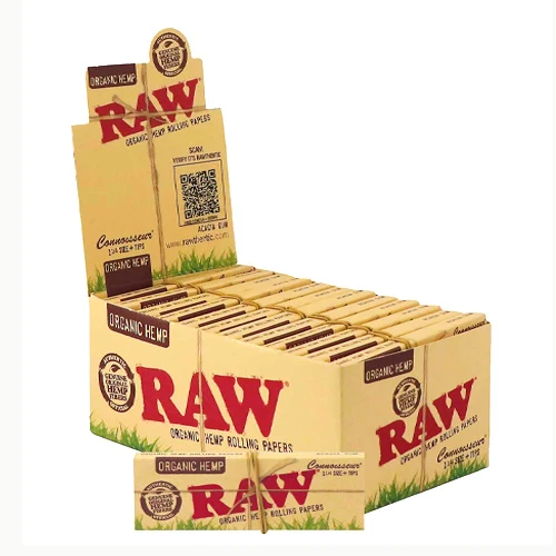 Raw 1 1/4 +Tips - Organic Connoisseur (Display à 24 Heftchen)