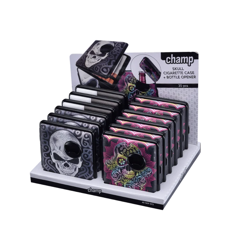 CHAMP ZIGARETTENETUI - Skull / mit Flaschenöffner (2-farbig)