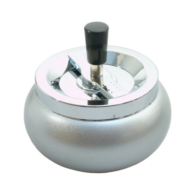 Drehaschenbecher Silber Metallic 13 cm
