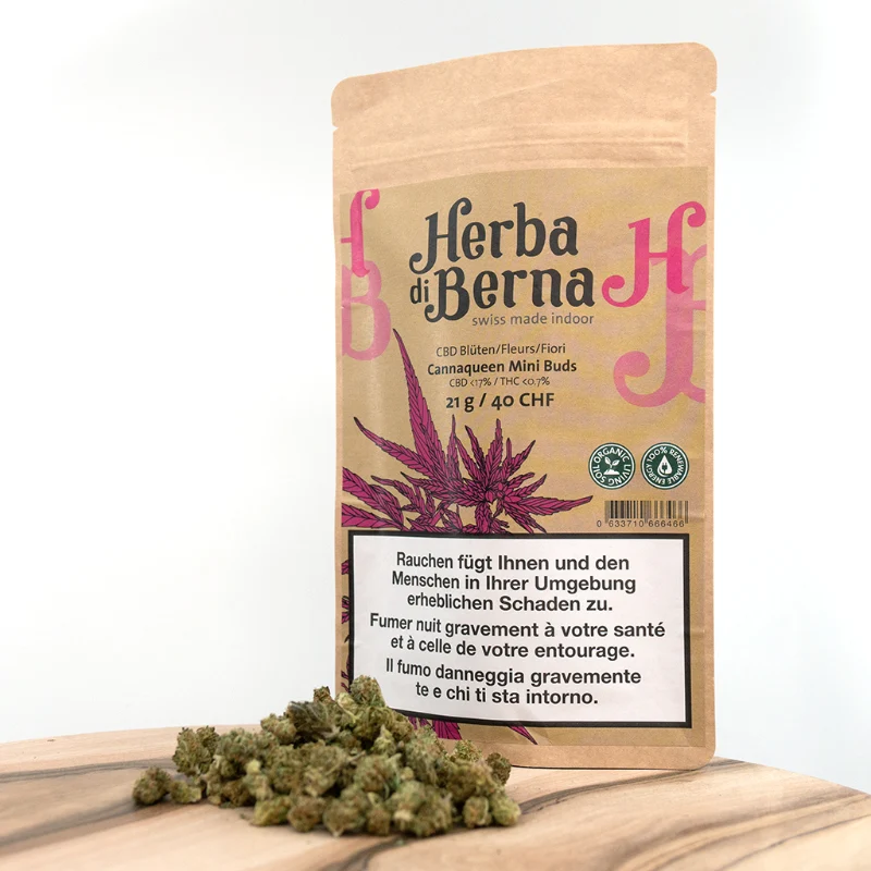 Herba di Berna Cannaqueen Mini-Buds – CBD Blüten Indoor, 21 g