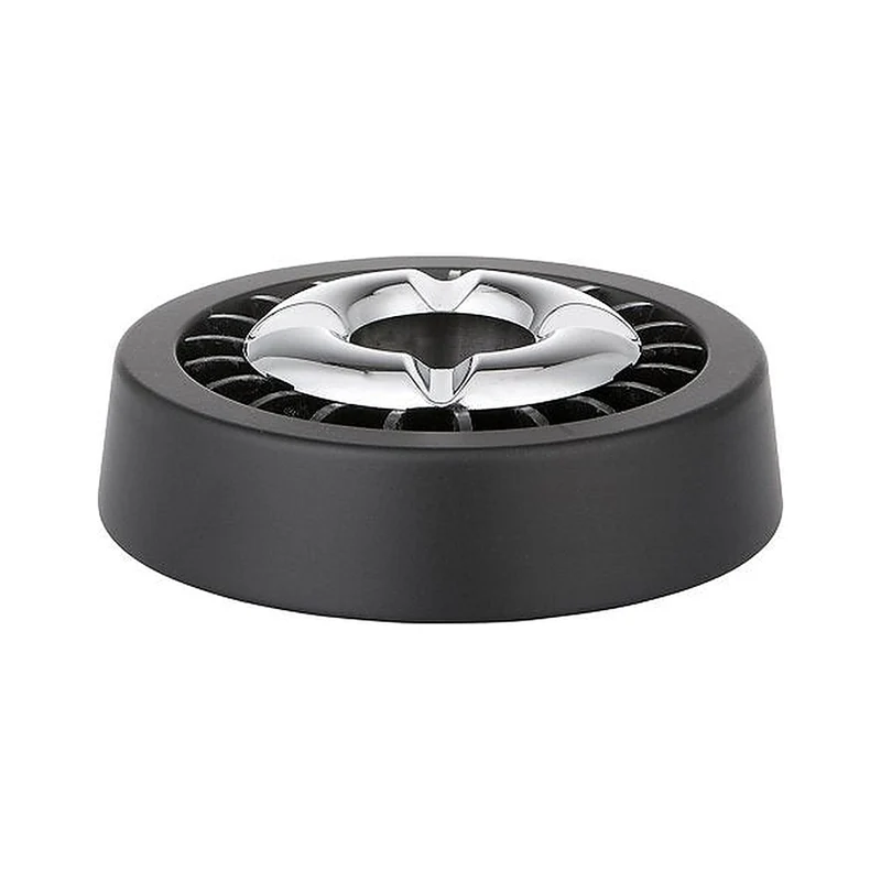 Aschenbecher «Smokeless» Schwarz/Chrom 13 cm