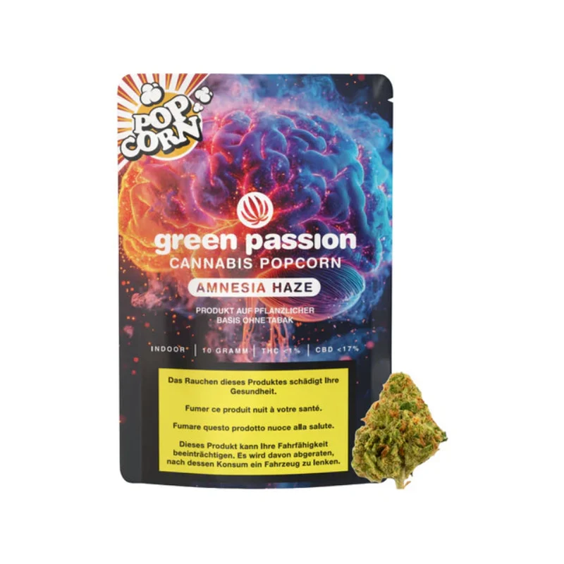 Green Passion Amnesia Popcorn – CBD Blüten, 10 g