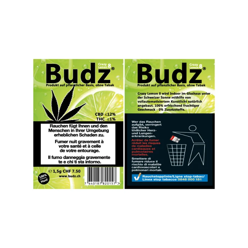 Budz Crazy Lemon – CBD Blüten, 1.5 g