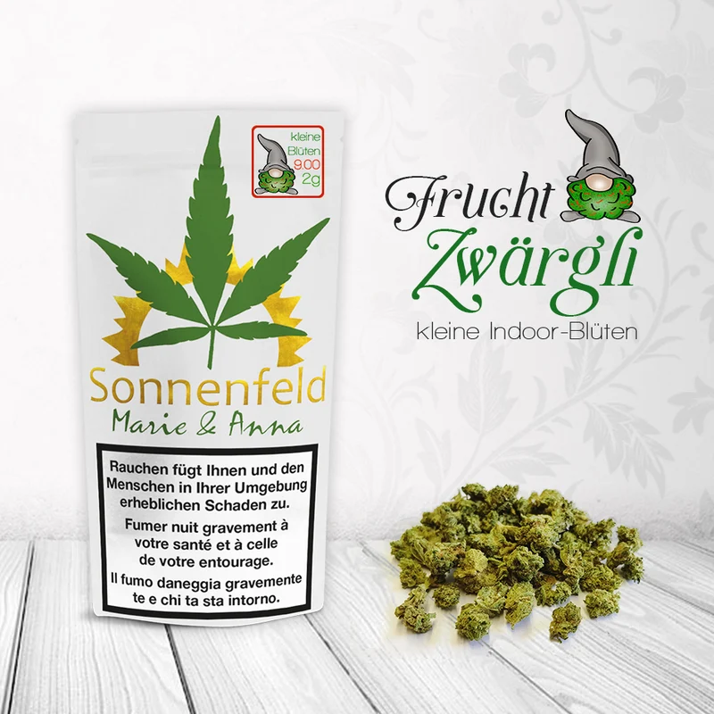 Sonnenfeld Fruchtzwärgli – CBD Blüten, 2 g