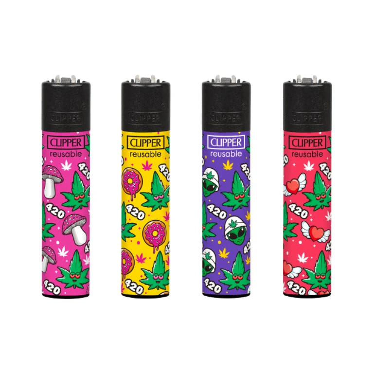 Clipper Feuerzeug «420 Pattern A» – 4er-Pack