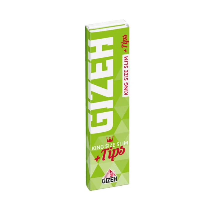 GIZEH Super Fine King Size Slim Papers + Tips – 5er-Pack