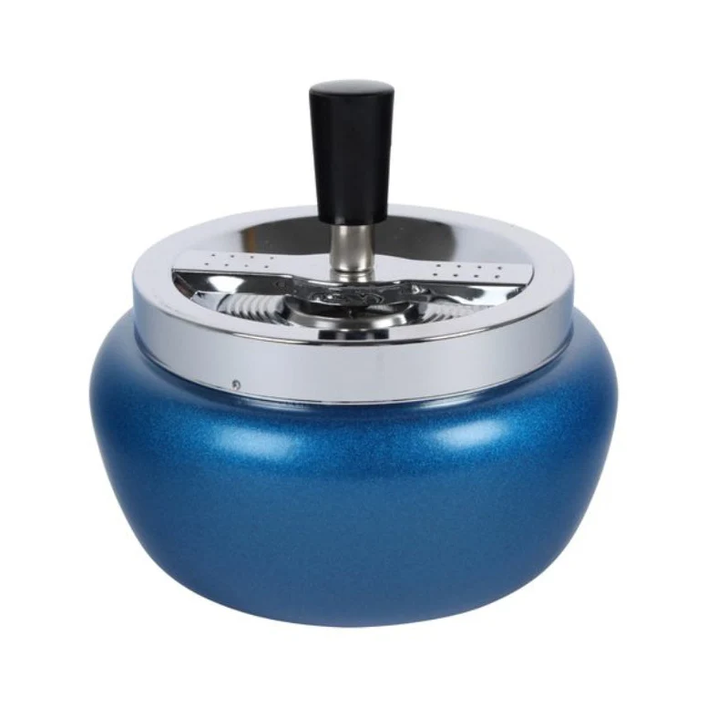 Drehaschenbecher Blau Metallic 11 cm
