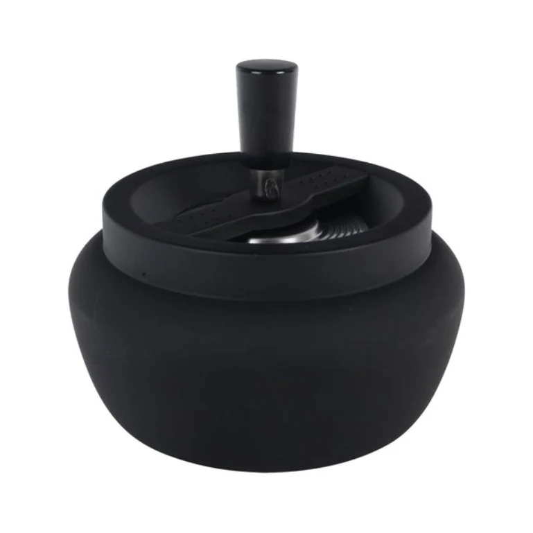 Drehaschenbecher Schwarz Matt 11 cm