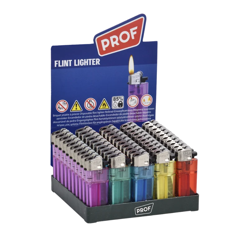 PROF Feuerzeug - Flint Mini Transparent