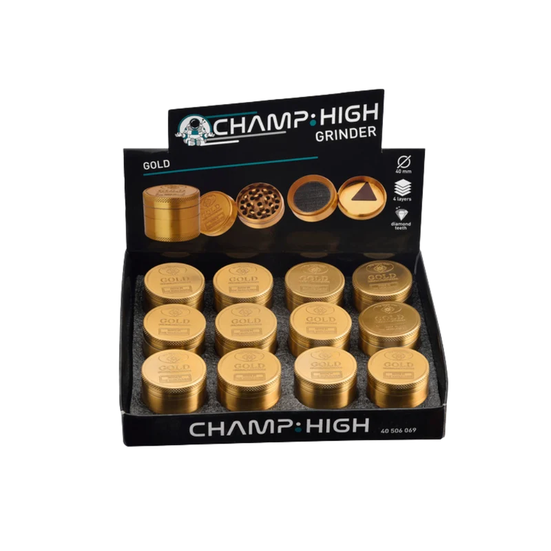 CHAMP HIGH GRINDER - Gold 40mm 4-teilig