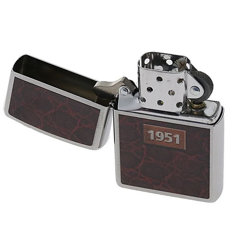 Leather Wrap Zippo Lighter i Gaveæske
