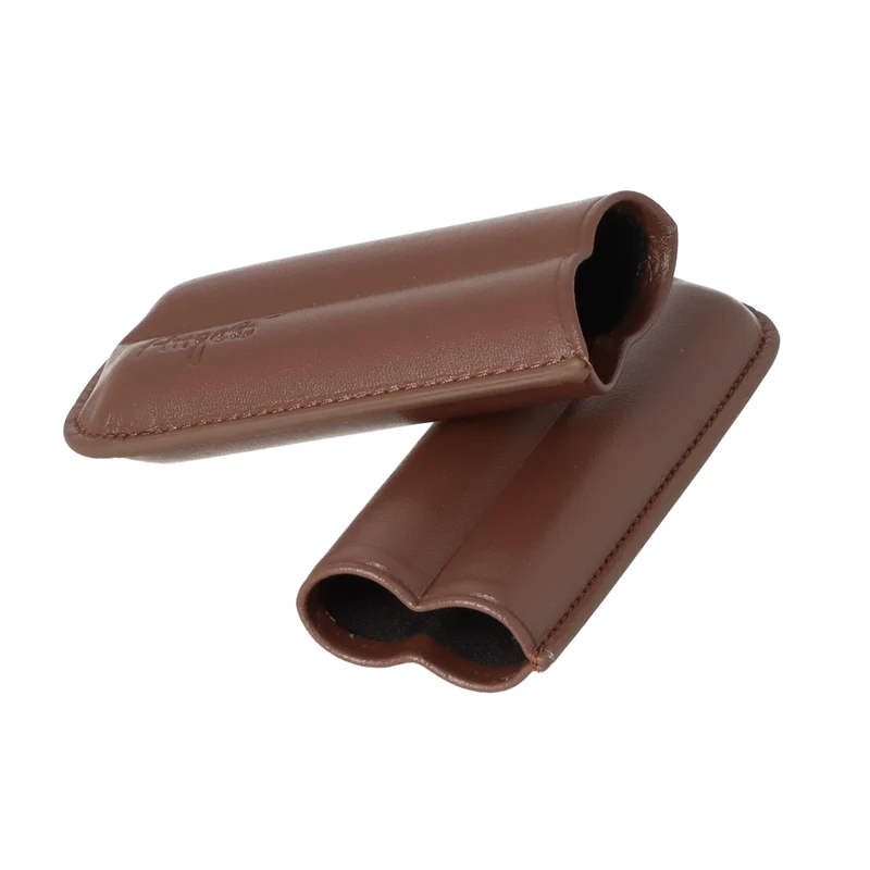 Angelo Cigar Etui - 2 stk. 45 Ring Gauge - Brunt Læder Imitat