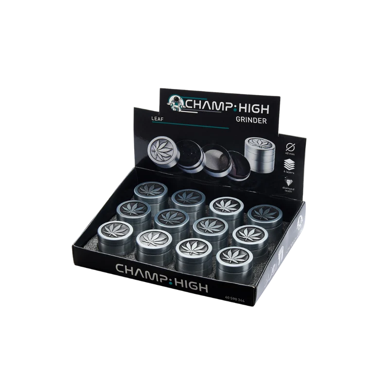 CHAMP HIGH GRINDER - Metal Leave 40mm 4-teilig