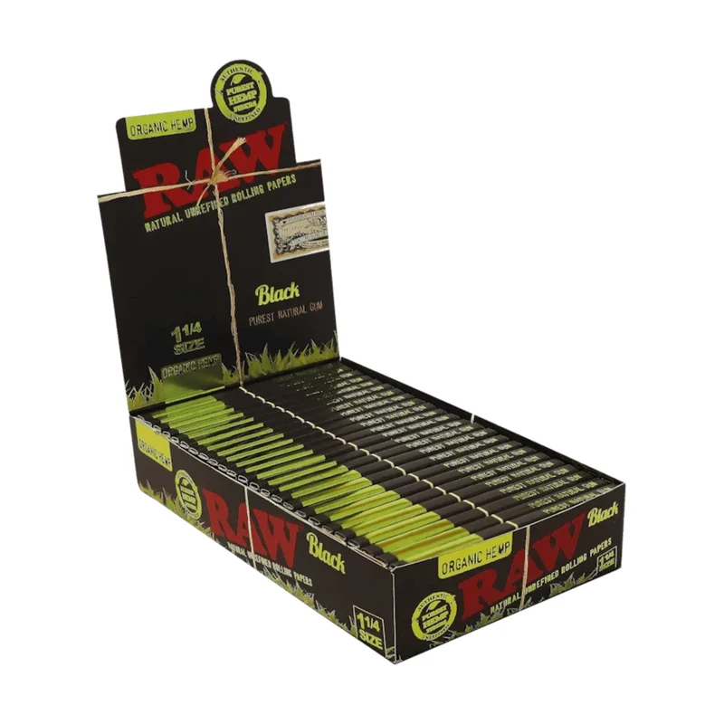 RAW Black Organic Hemp 1 1/4 – Papers 24 Stk.