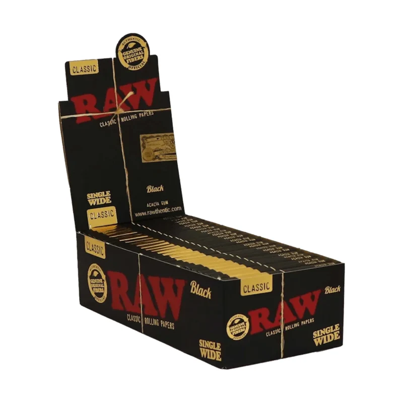 RAW Black Single Wide Double Window – Papers 25 x 100 Blatt