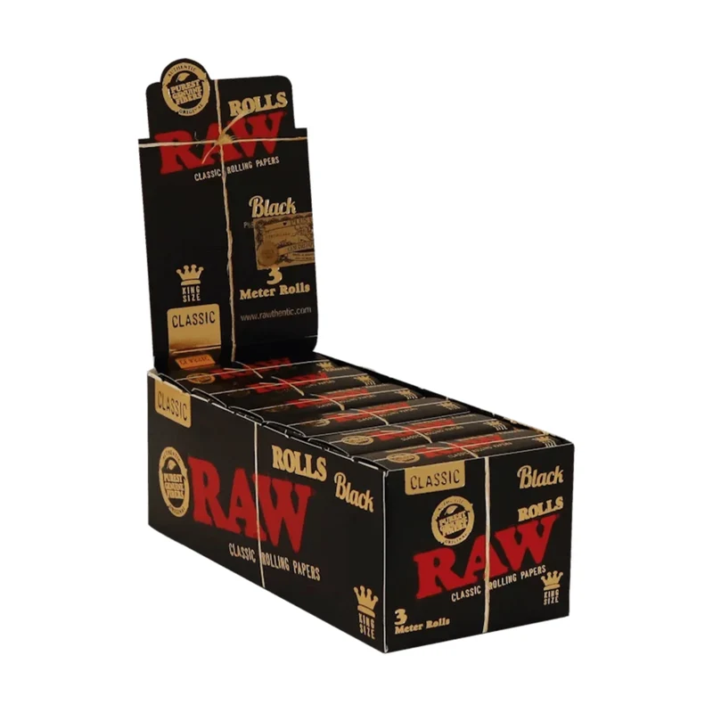 RAW Black Rolls King Size 3m (12 Stk.)