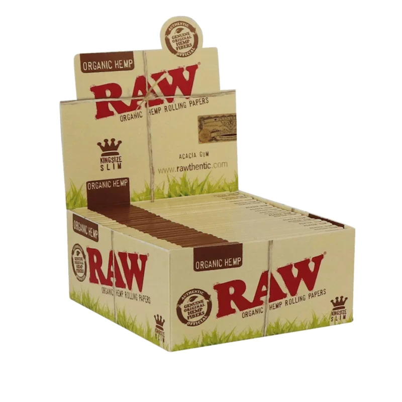 RAW Organic Hemp King Size Slim – Papers Display 50 x 32 Blatt
