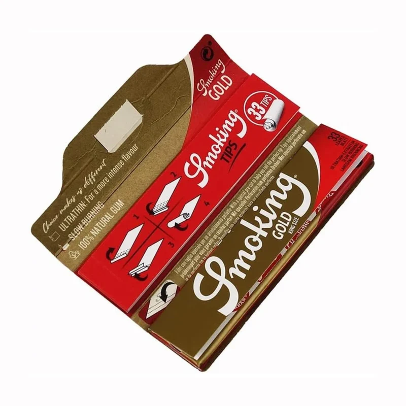 Smoking Gold King Size + Tips – Display, 24 Hefte à 33 Blatt + 33 Tips