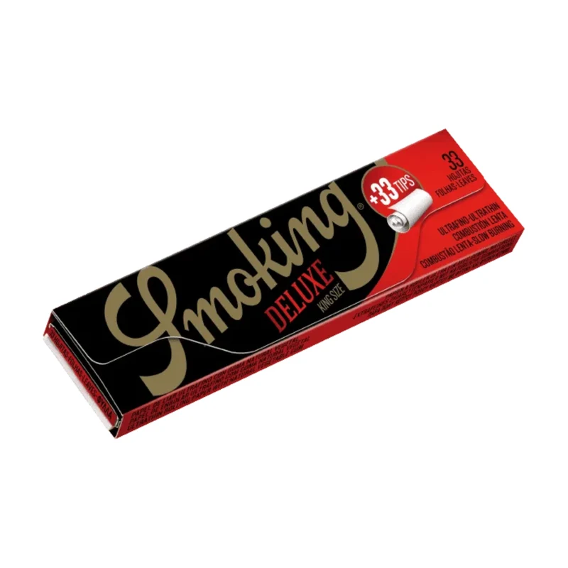 Smoking De Luxe King Size + Tips – Display, 24 Hefte à 33 Blatt + 33 Tips