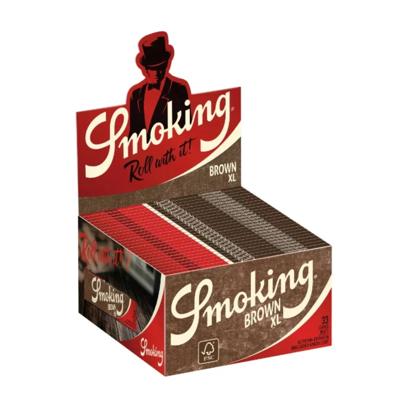 Smoking Brown King Size XL Papers – Display, 50 Hefte à 33 Blatt