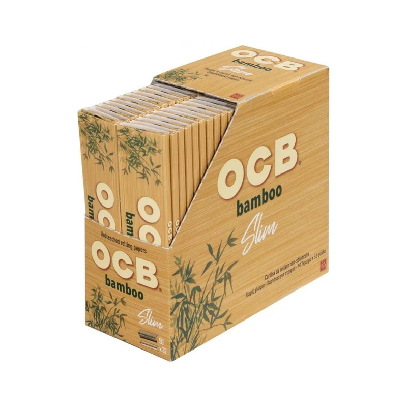 OCB Bamboo King Size Slim – Papers Display 50 x 32 Blatt