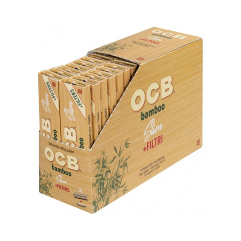 OCB Bamboo King Size Slim + Tips – Papers 32 Stk.