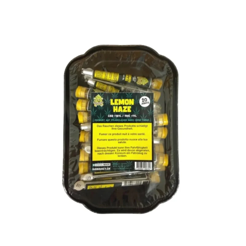 BudBouncy Lemon Haze Indoor CBD Joints Box 20 x 1g