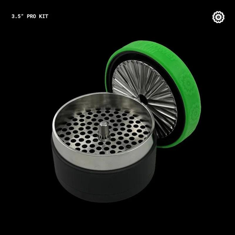 Flower Mill Premium Pro Stainless Kit – Grinder 89 mm 3-teilig
