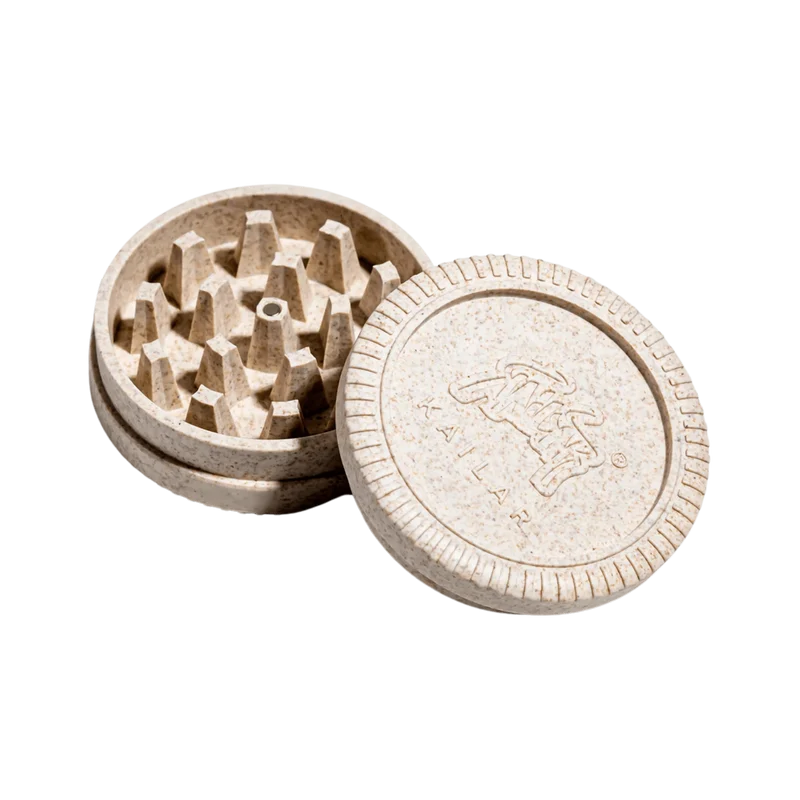 Kailar Hemp Grinder aus Hanfplastik Weiss – Display, 12 Stück