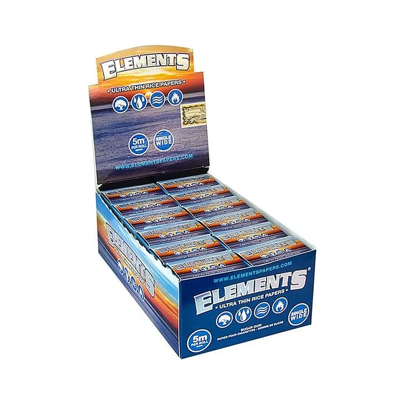 Elements Rolls Blue Single Wide – Papers 5m, 24er Box