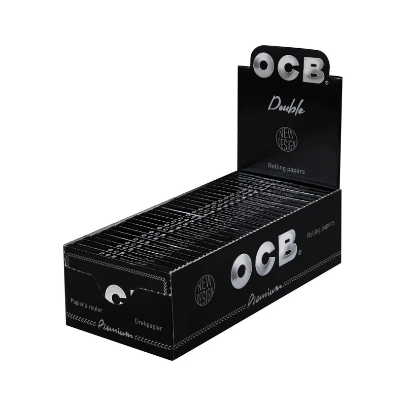 OCB Premium Double Window Schwarz – Papers, Display 25 x 100 Blatt