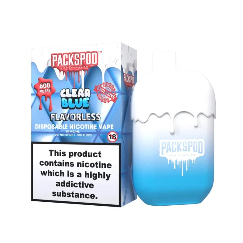 Packwoods PacksPod Clear Blue – Einweg Vape 600 Züge, 20mg/ml