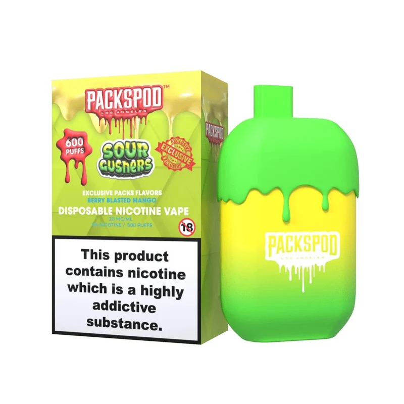 Packwoods PacksPod Sour Gushers – Einweg Vape 600 Züge, 20mg/ml