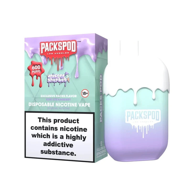 Packwoods PacksPod Unicorn Sherbet – Einweg Vape 600 Züge, 20mg/ml
