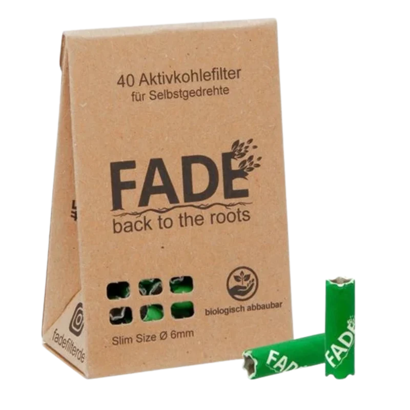 FADE Aktivkohlefilter Slim Size 6,4 mm Green – 40 Stück Box