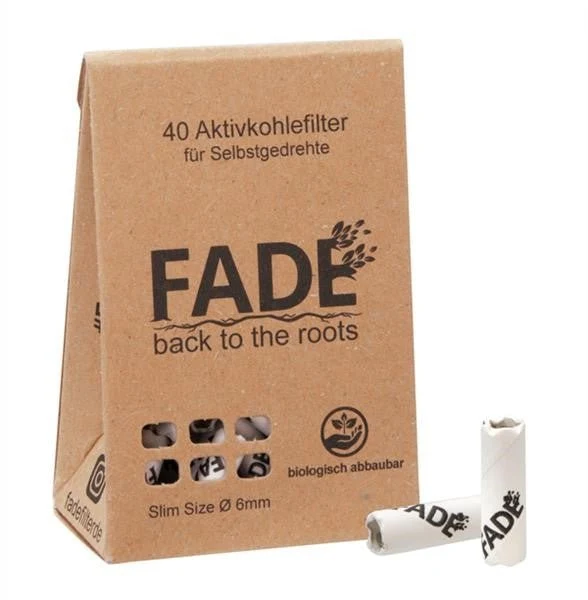 FADE Slim Size White – Aktivkohlefilter 6.4mm, 40 Stück