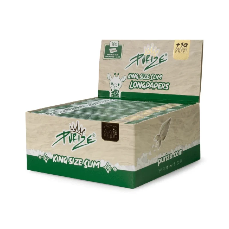 PURIZE King Size Slim Brown Box – Papers 50 x 42 Blatt