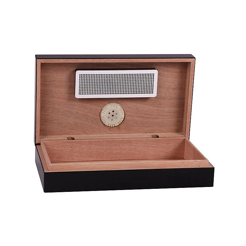 Kompakt Cigar Humidor i Træ - Sort
