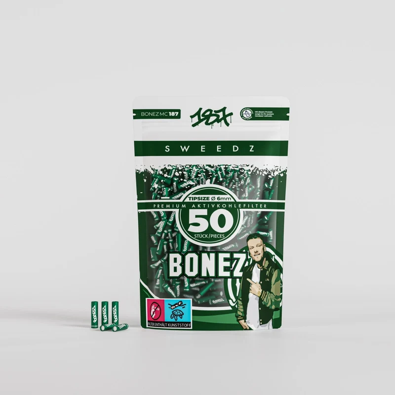 MedusaFilters x 187 Bonez MC – Aktivkohlefilter 6 mm 50 Stk.