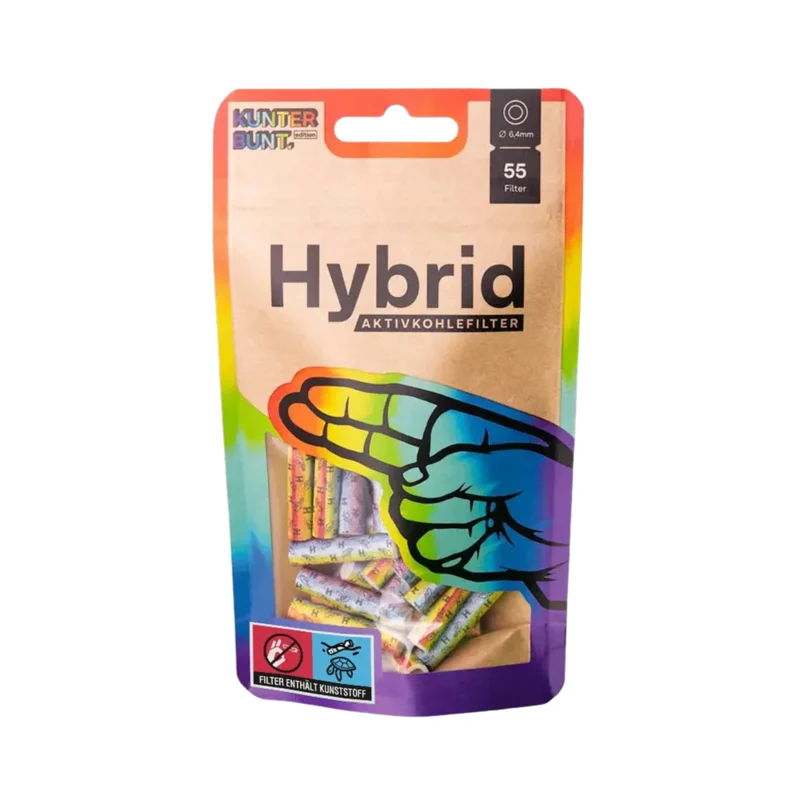 Hybrid Supreme - Aktivkohlefilter - Rainbow (55 Stk.)