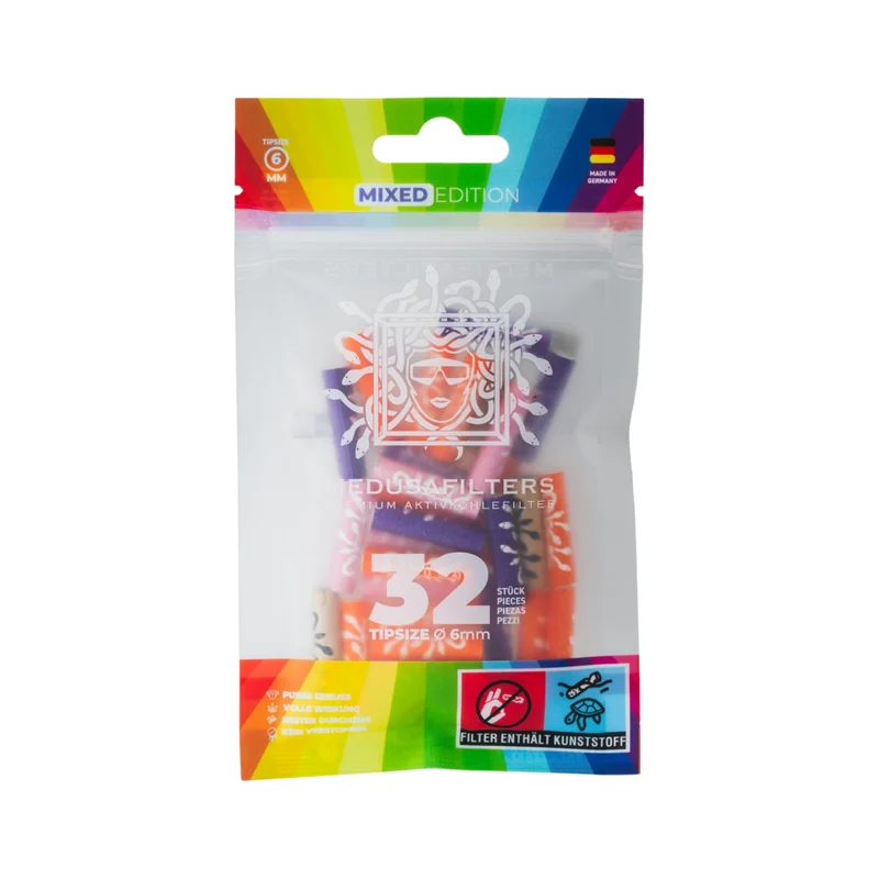 MedusaFilters Aktivkohlefilter 6mm Mixed Edition – 32 Stück