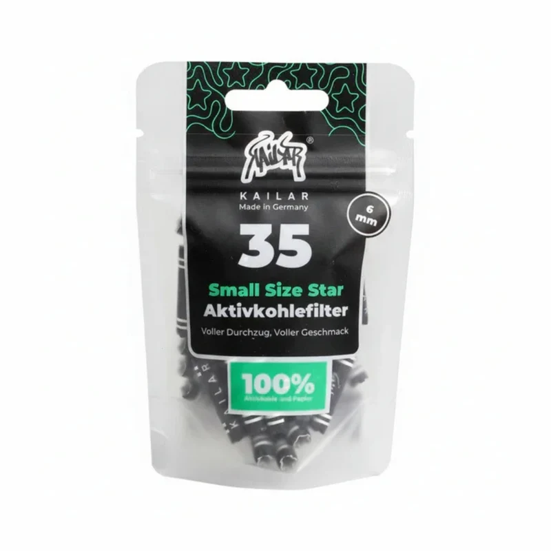 Kailar Small Size Star Papier Aktivkohlefilter – 5,9 mm, 35 Stück