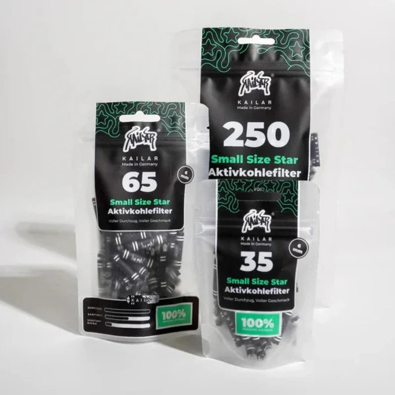 Kailar Small Size Star Papier Aktivkohlefilter 5,9 mm – 250 Stück